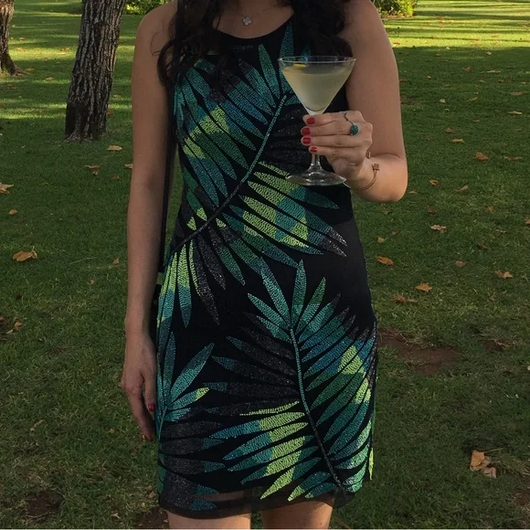 Parker Beaded Black Dress